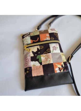 Mini-sac pour téléphone - Damier chats