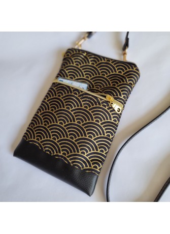 Mini-sac pour téléphone - Nami noir & doré