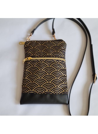 Mini-sac pour téléphone - Nami noir & doré