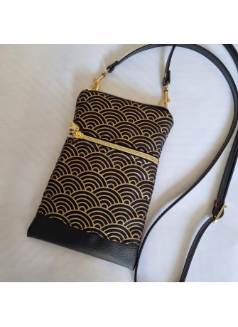 Mini-sac pour téléphone - Nami noir & doré