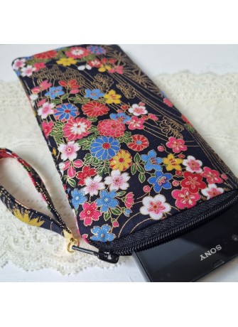 Etui zippé pour téléphone - Meiko fond noir