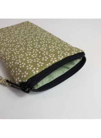 Etui zippé pour téléphone - Sakura vert