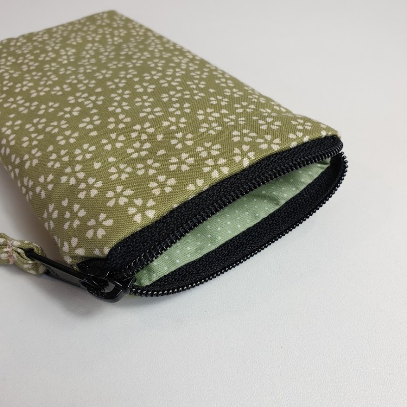 Etui zippé pour téléphone - Sakura vert