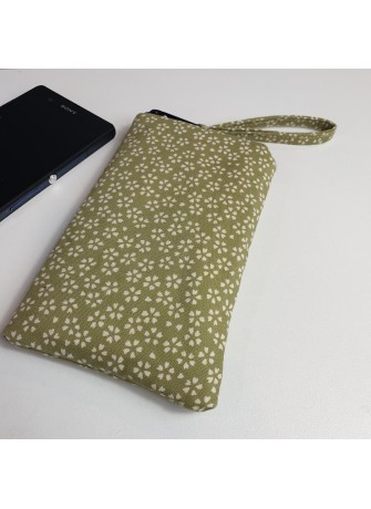 Etui zippé pour téléphone - Sakura vert