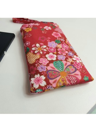 Etui zippé pour téléphone - Miya rouge