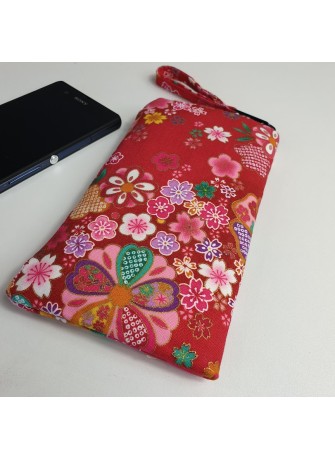 Etui zippé pour téléphone - Miya rouge