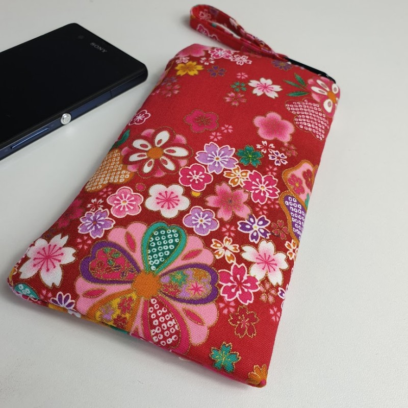 Etui zippé pour téléphone - Miya rouge