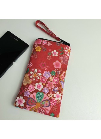 Etui zippé pour téléphone - Miya rouge