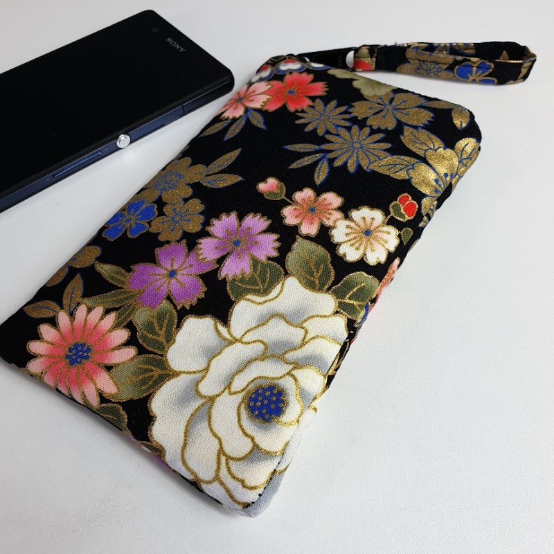 Etui zippé pour téléphone - Kanako noir