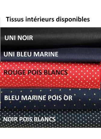 Portefeuille Long zippé - Sakura bleu doré - simili cuir bleu marine