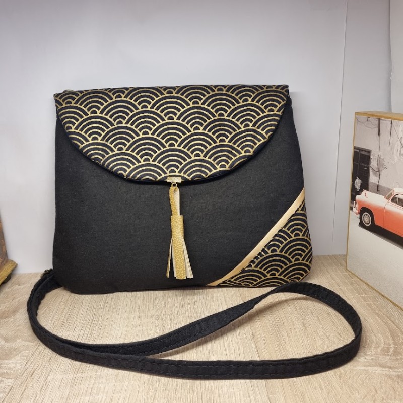 Sac pochette élégante - Nami noir doré