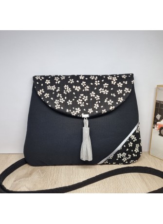 Sac pochette élégante - Sakura blanc & noir