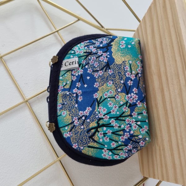 Coin purse - Akina turquoise - zippered closure