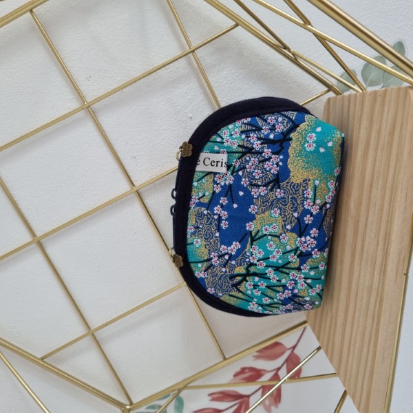 Coin purse - Akina turquoise - zippered closure