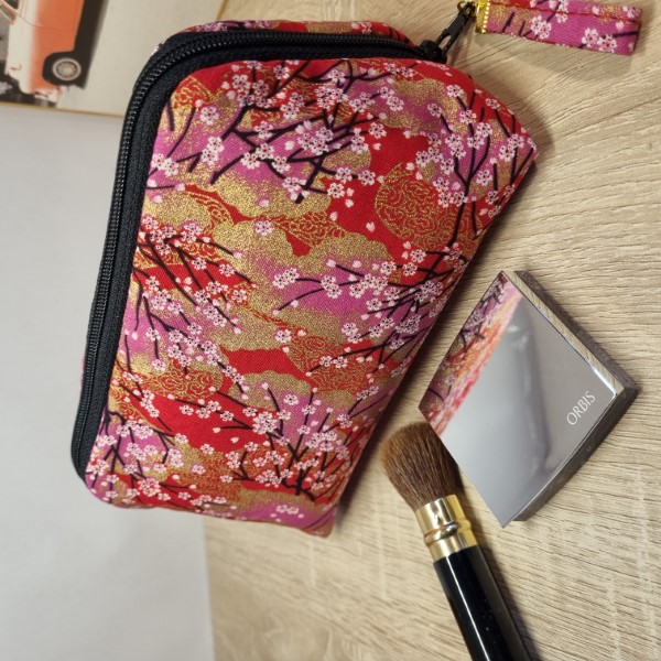 cosmetic make up pouch  - Akina red