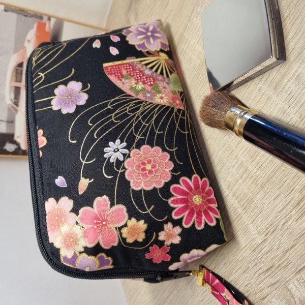 cosmetic make up pouch  - Juri noir rose