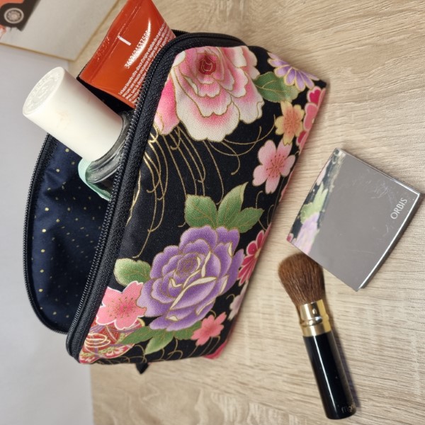 cosmetic make up pouch  - Juri noir rose