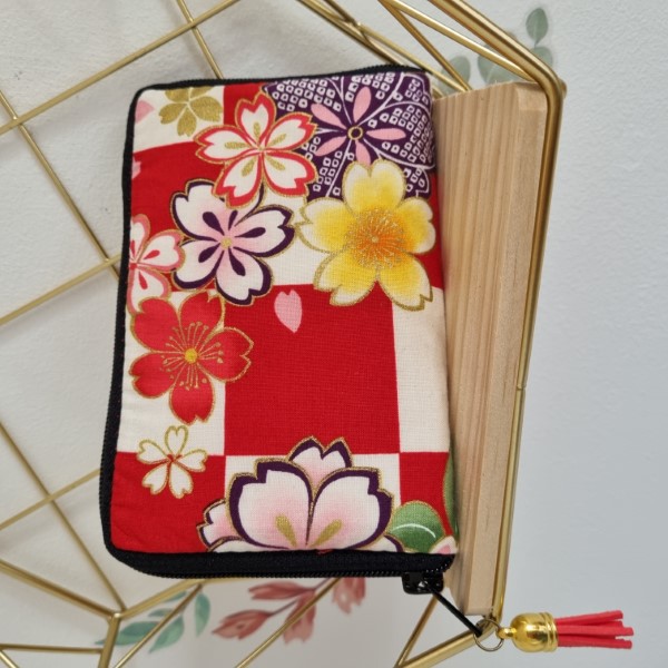 5.5\" zippered Cards and coins wallet - Kiyomi rouge blanc